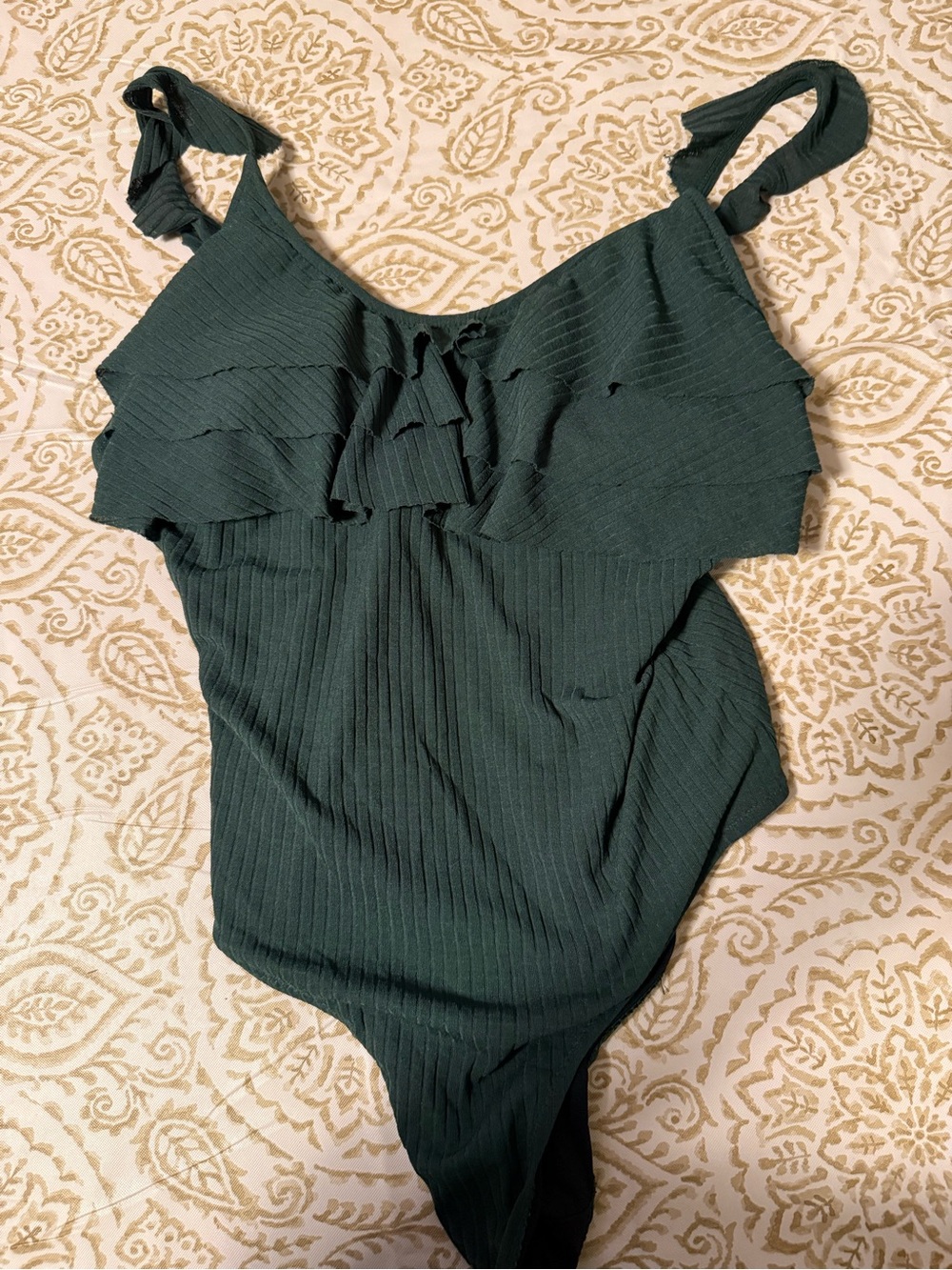 Dark hunter green bathing suit large